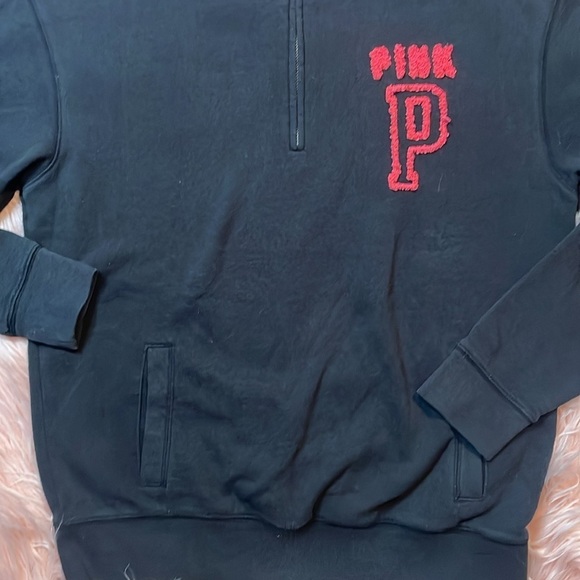 PINK Victoria’s Secret Black Quarter Zip Size XS - Picture 2 of 5